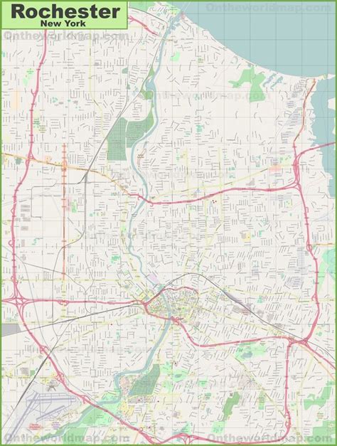 rochester new york map|Large detailed map of Rochester .